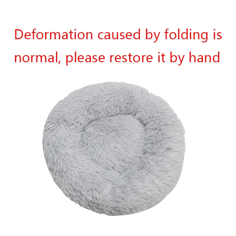 Round Dog Bed & Cat Bed – Plush, Washable, and Perfect for All Seasons