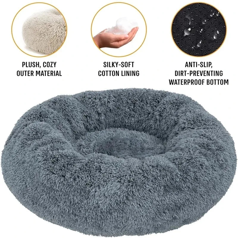 Round Dog Bed & Cat Bed – Plush, Washable, and Perfect for All Seasons