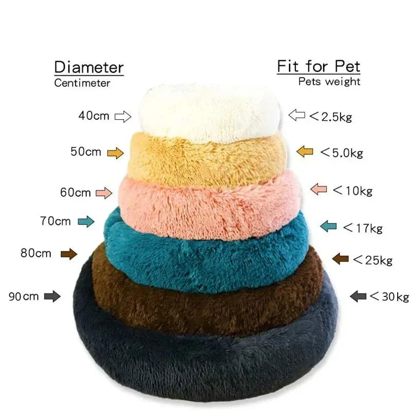Round Dog Bed & Cat Bed – Plush, Washable, and Perfect for All Seasons