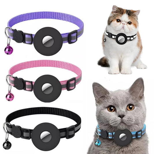 Reflective Nylon AirTag Collar for Cats & Dogs